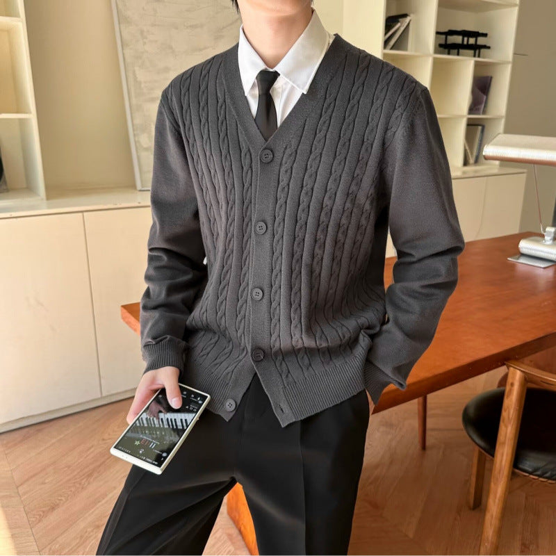 Jersey de punto trenzado de corte ajustado para hombre y mujer