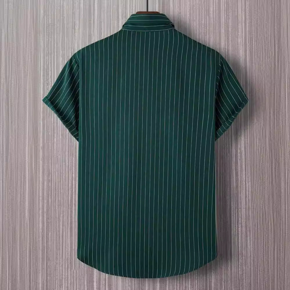 Camisa de hombre a rayas con botones sin camiseta Manfinity Homme