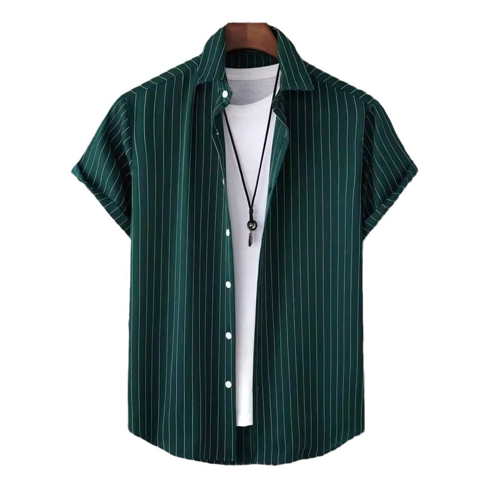 Camisa de hombre a rayas con botones sin camiseta Manfinity Homme
